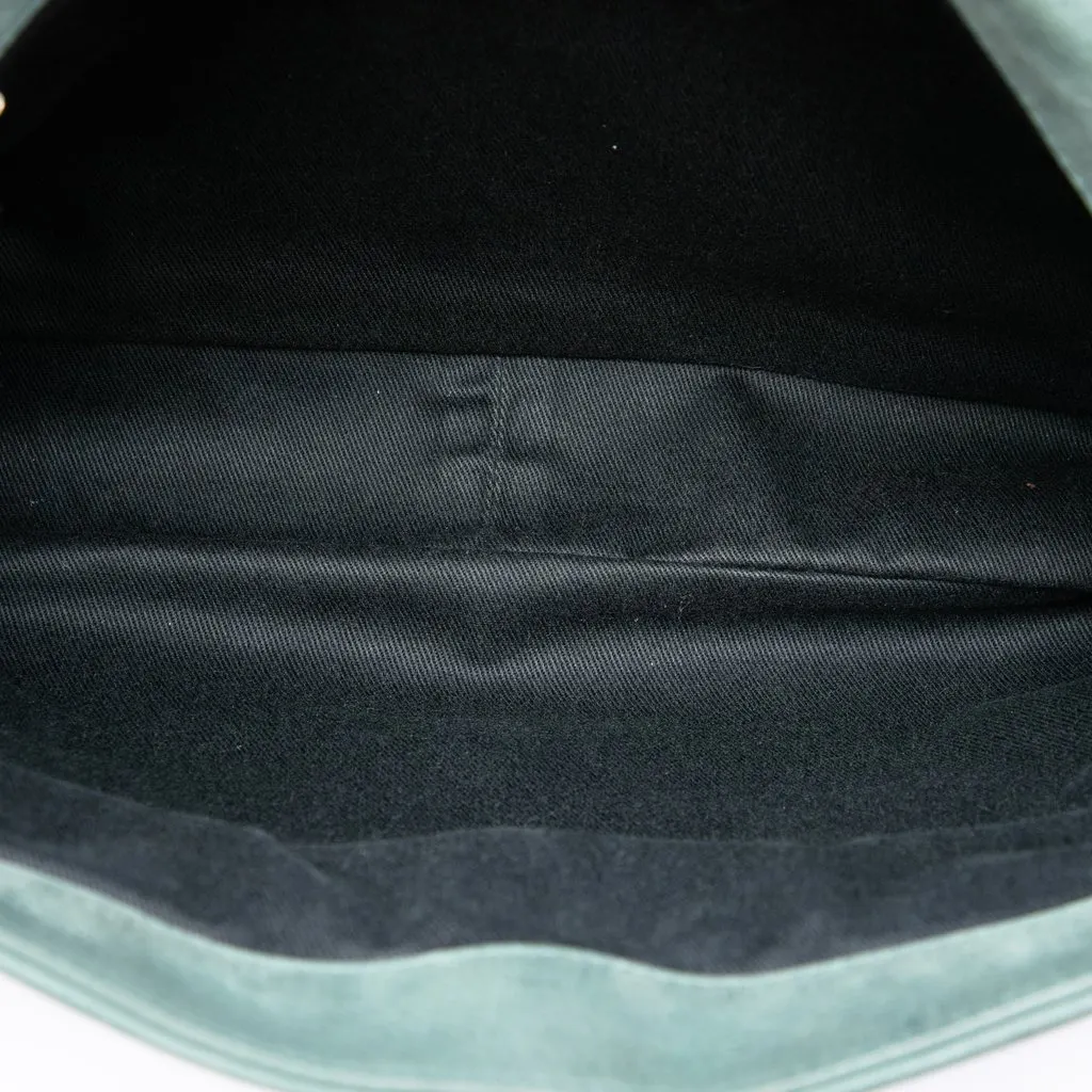 Chanel Jumbo Quilted Iridescent Calfskin In the Mix Double Flap Green Leather Very good - Model View