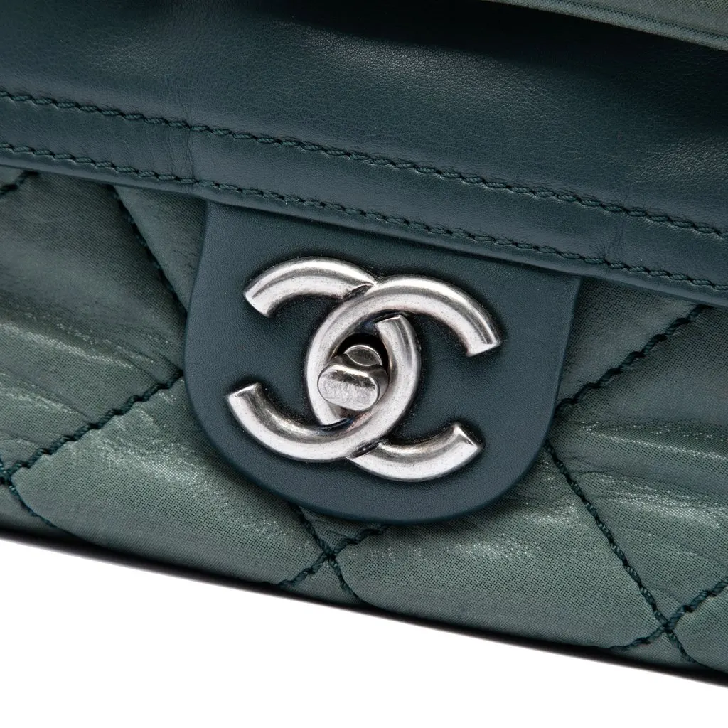 Chanel Jumbo Quilted Iridescent Calfskin In the Mix Double Flap Green Leather Very good - Box View