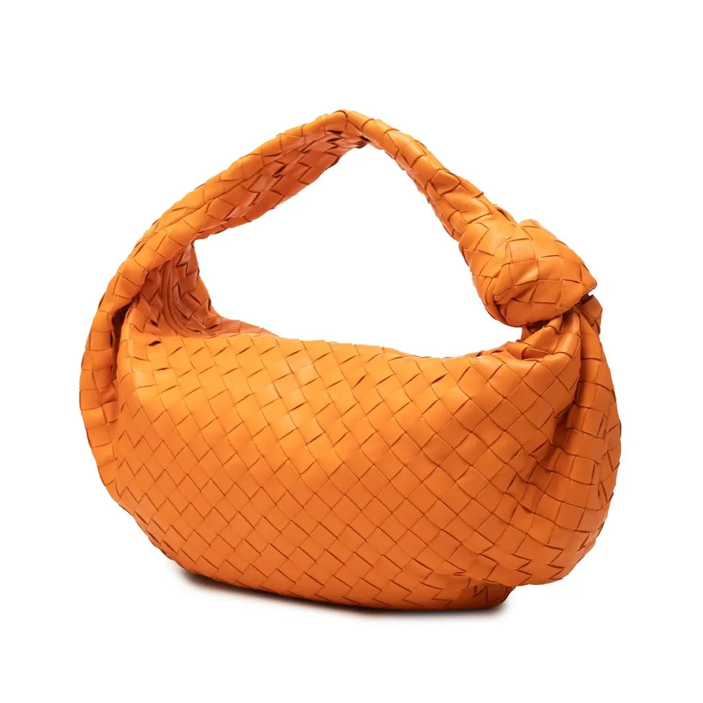 Bottega Veneta Small Nappa Intrecciato Jodie Orange Leather Very good - Back View