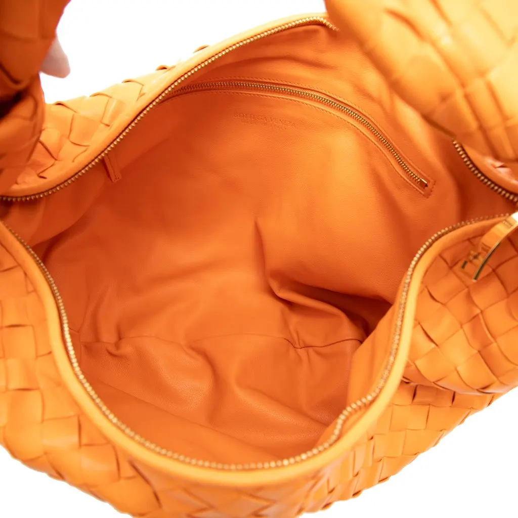 Bottega Veneta Small Nappa Intrecciato Jodie Orange Leather Very good - Model View