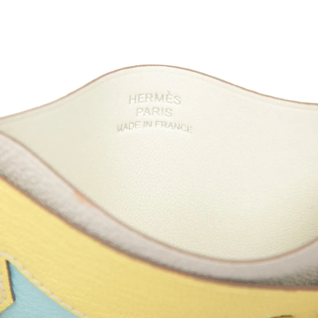 Hermès Chevre Mysore Poisson Card Holder Yellow Leather Very good - Box View