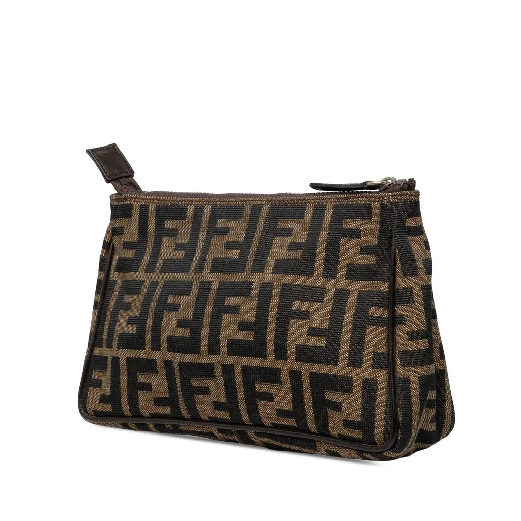 Fendi Zucca Canvas Pouch Brown Very good - Back View