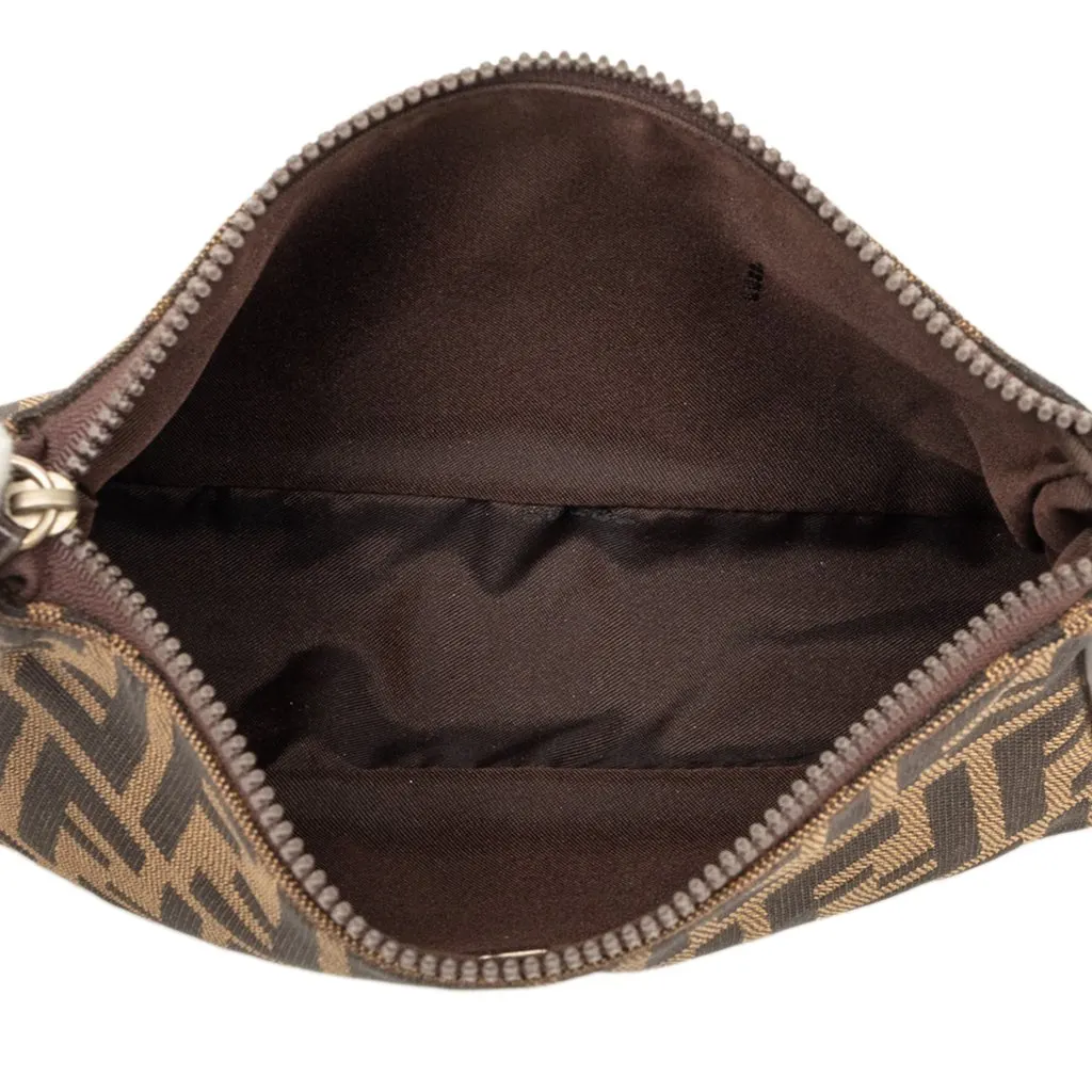 Fendi Zucca Canvas Pouch Brown Very good - Model View