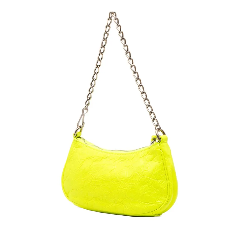 Balenciaga Mini Lambskin Motocross Le Cagole Yellow Leather Very good - Back View