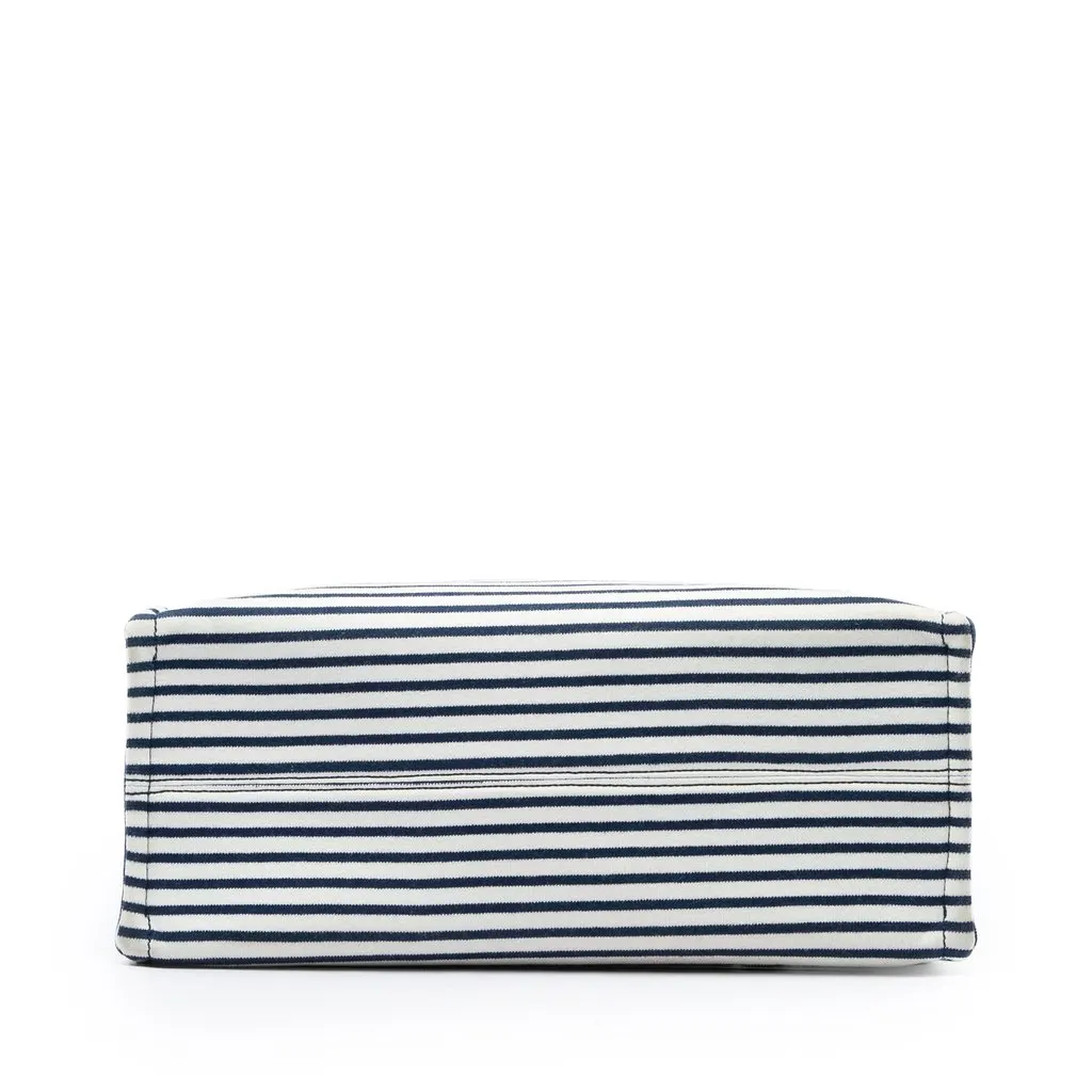 Celine Large Canvas Triomphe Striped Cabas Thais Tote White Canvas Very good - Inside View