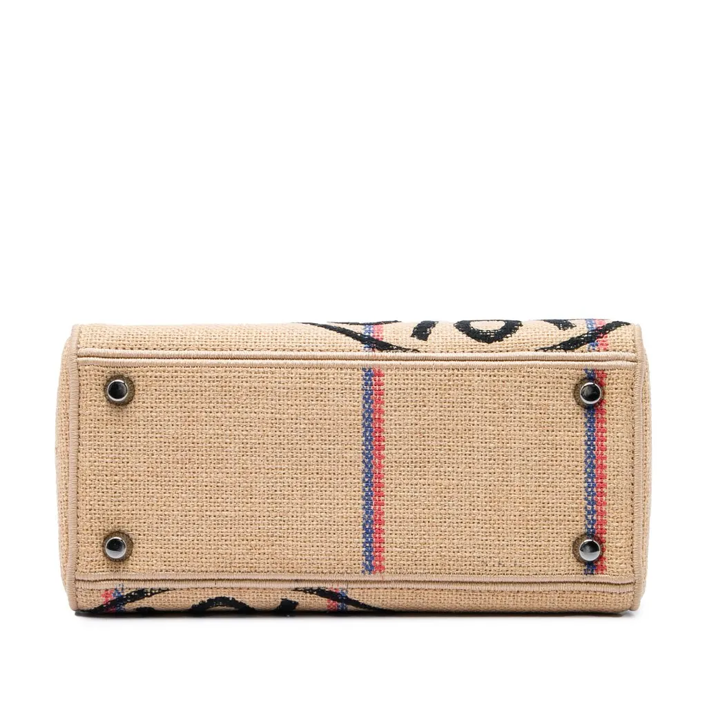Dior Medium Jute Embroidered Lady D Lite Beige Canvas Very good - Inside View