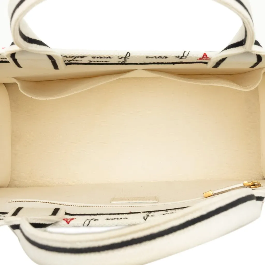 Dior Medium Dioramour Je Vous Adore Book Tote White Canvas Very good - Model View