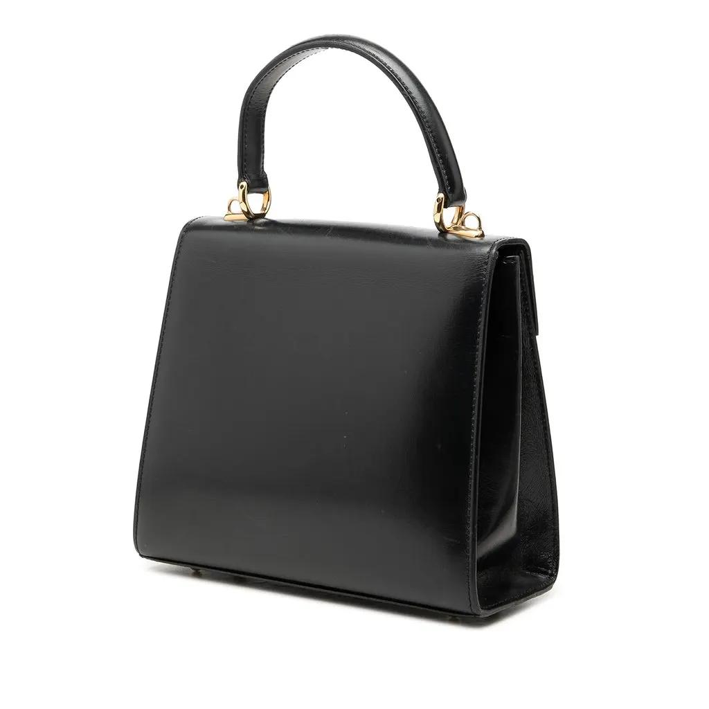 Gucci Smooth Calfskin Lady Lock Satchel Black Leather Very good - Back View