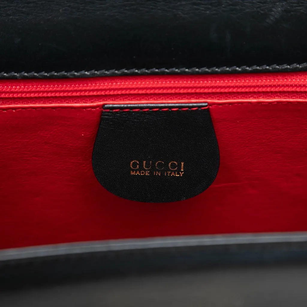 Gucci Smooth Calfskin Lady Lock Satchel Black Leather Very good - Box View