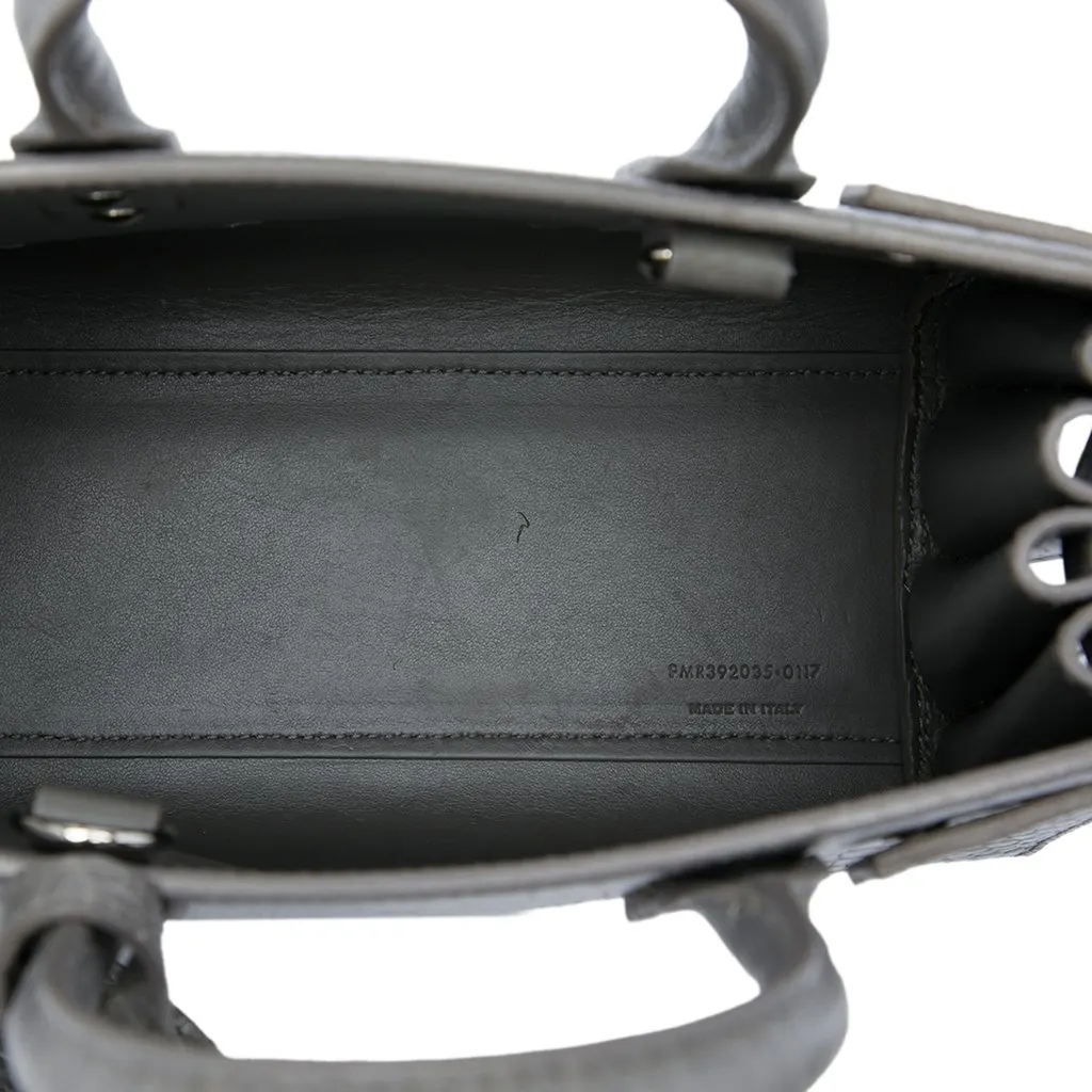 Saint Laurent Nano Croc Embossed Leather Sac De Jour Satchel Grey Leather Good - Model View