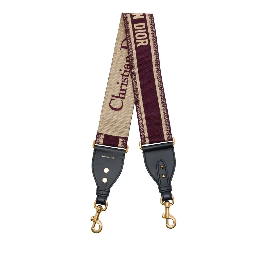 Dior Canvas Logo Embroidered Shoulder Strap Red Very good - Front View