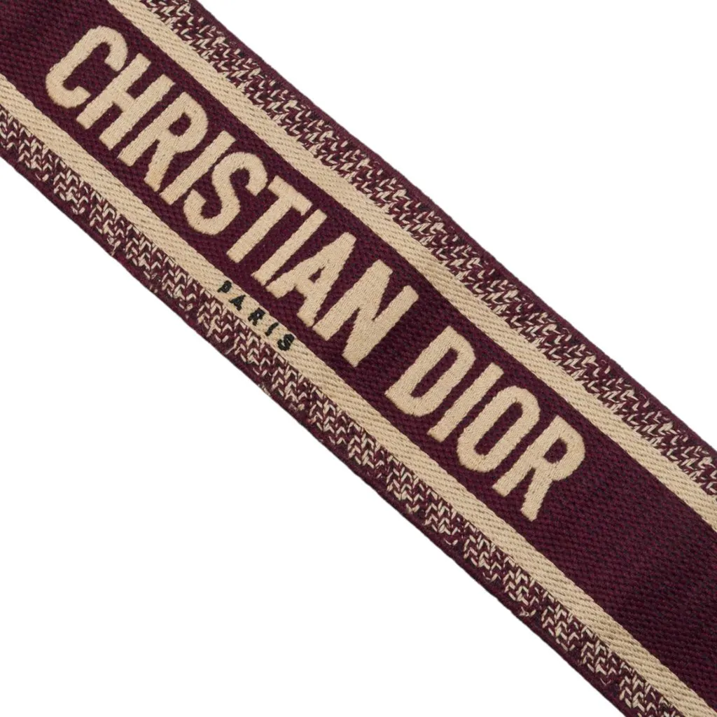 Dior Canvas Logo Embroidered Shoulder Strap Red Very good - Model View