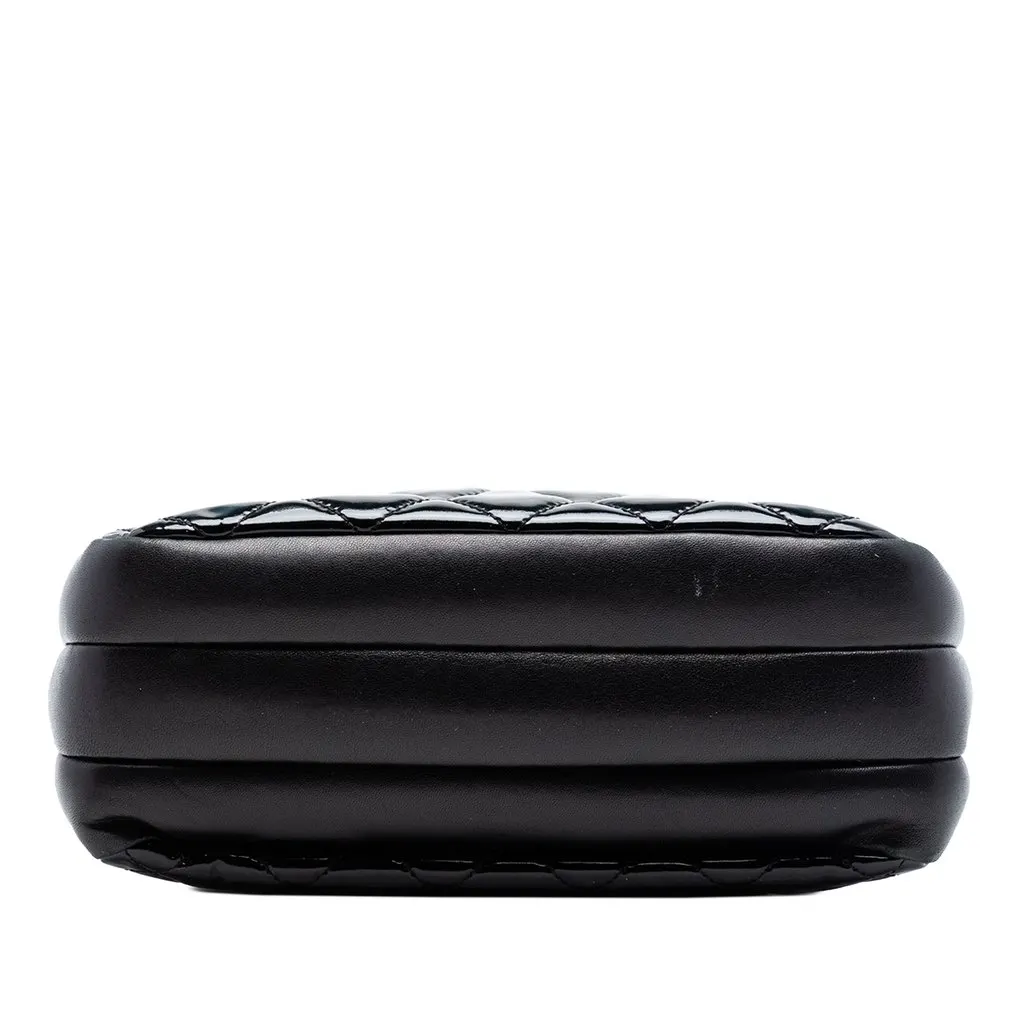 Chanel CC Quilted Patent Double Zip Camera Bag Black Leather Very good - Inside View