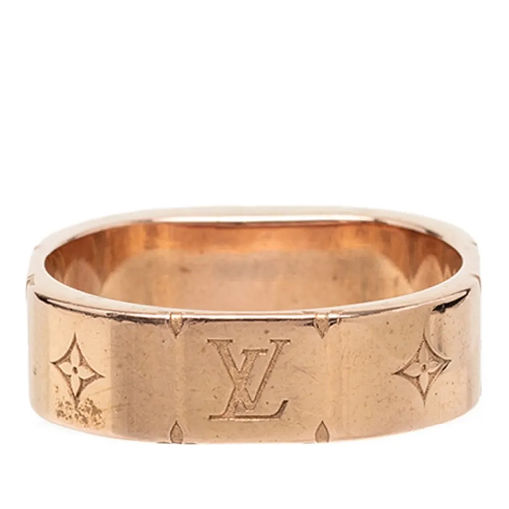 Louis Vuitton Rose Gold Plated Nanogram Ring Pink Brass Very good - Inside View