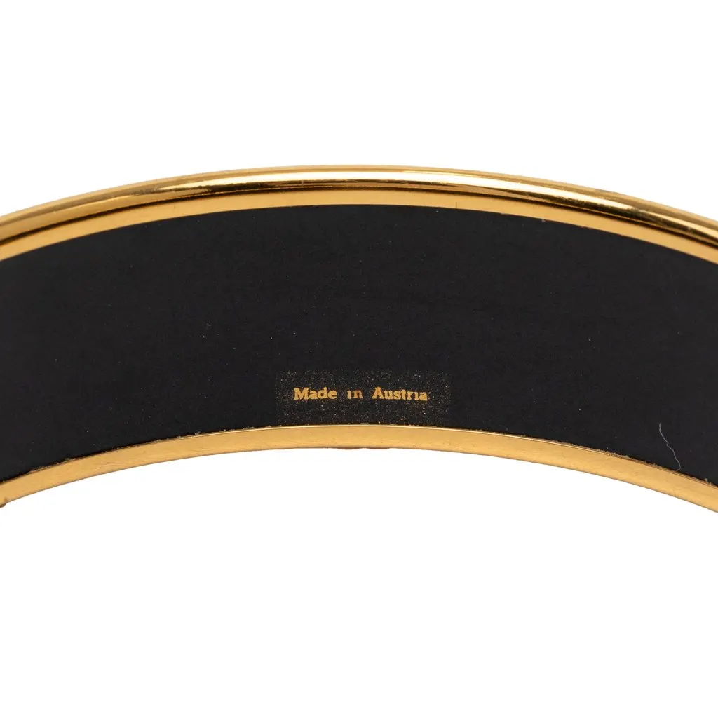 Hermès Wide Printed Enamel Bangle 65 Black Very good - Box View