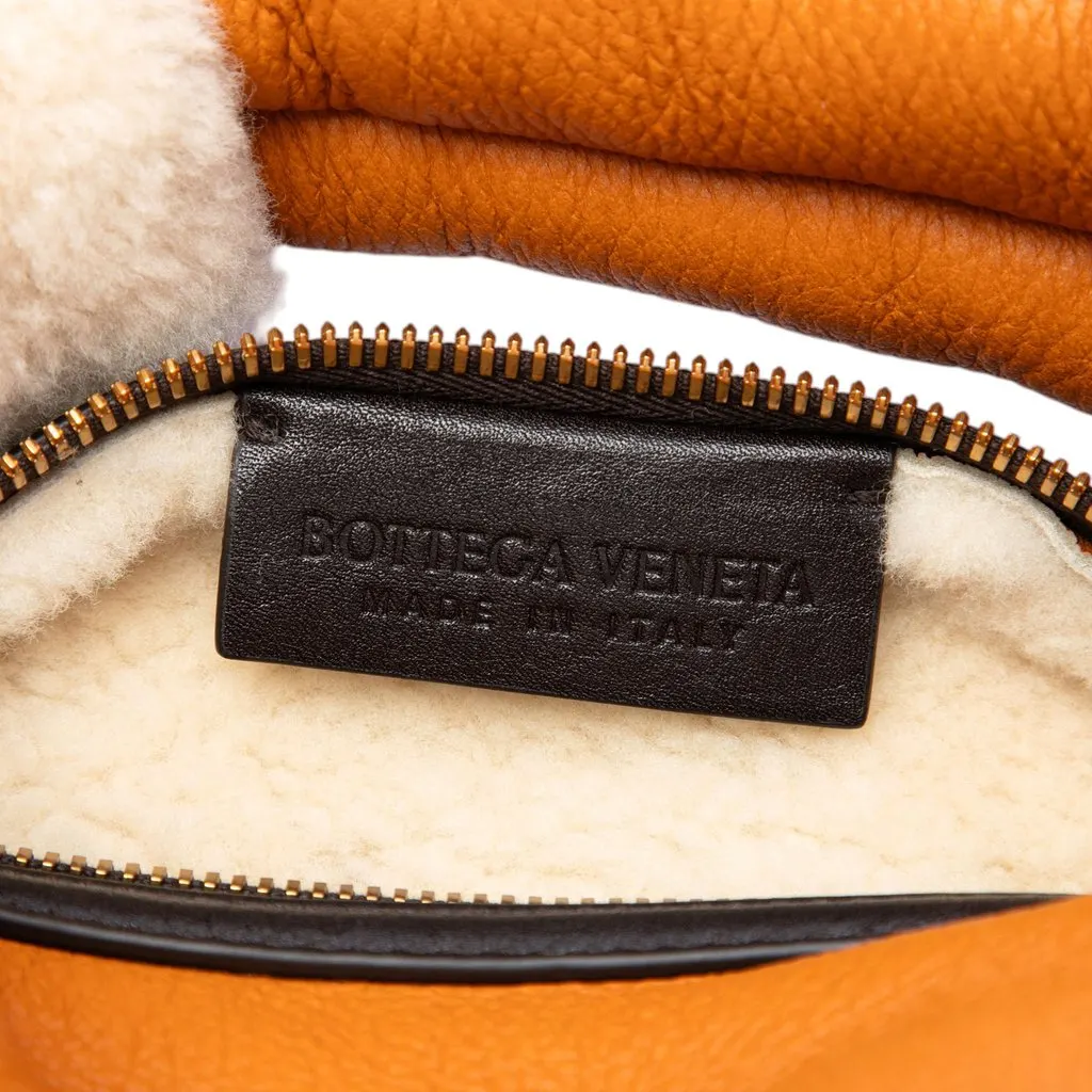 Bottega Veneta Mini Calfskin and Shearling Aviator Jodie Orange Leather Very good - Box View