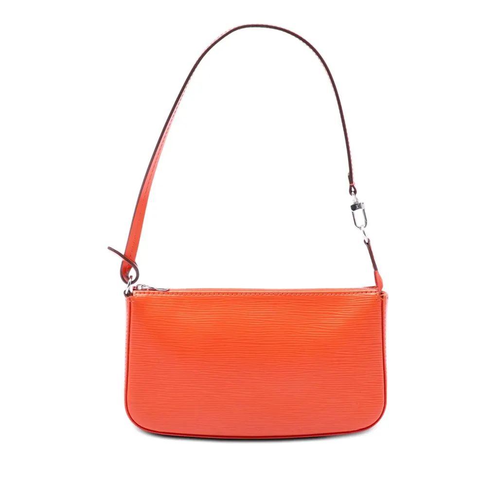 Louis Vuitton Epi Pochette Accessoires Orange Leather Good - Front View