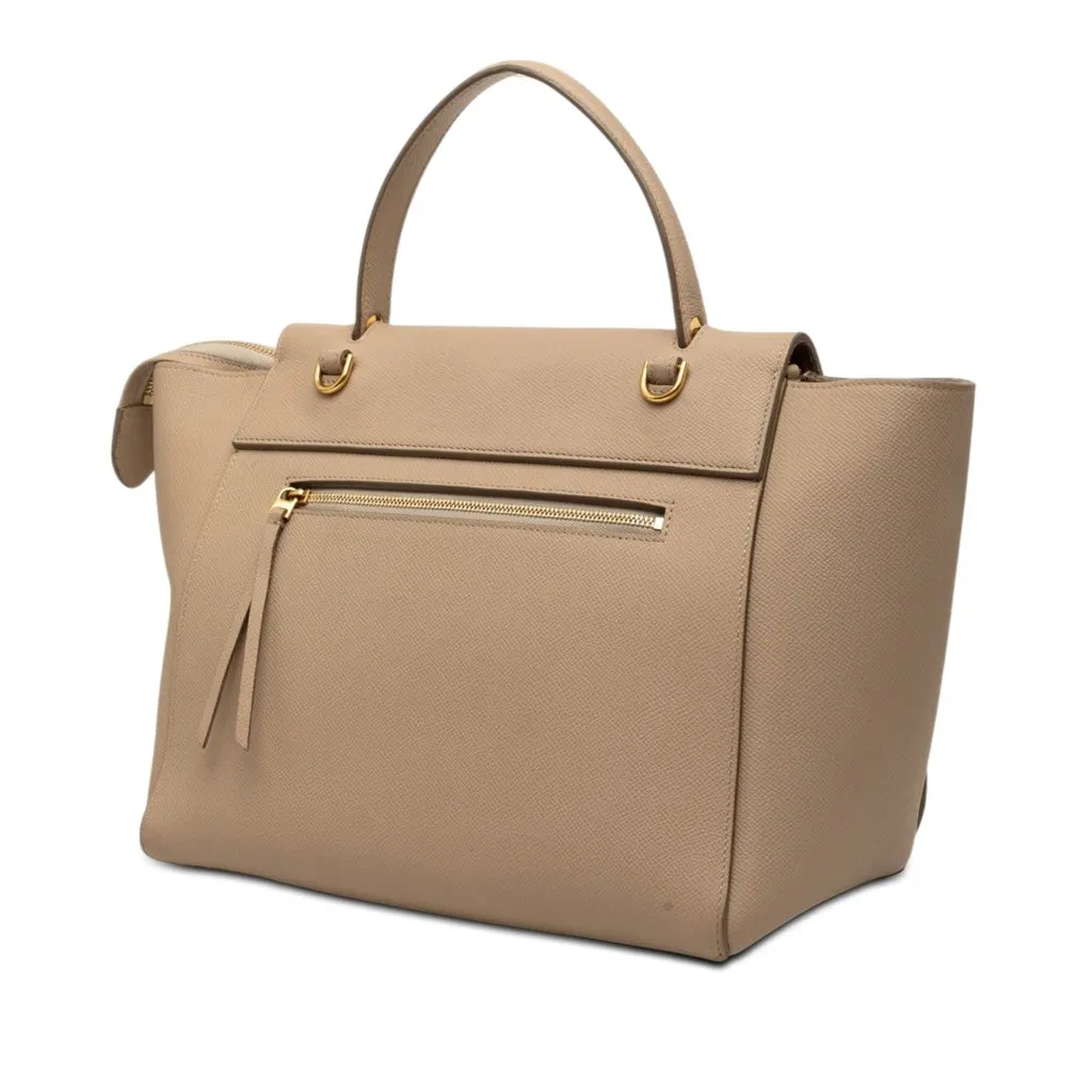 Celine Mini Grained Calfskin Belt Bag Beige Leather Very good - Back View