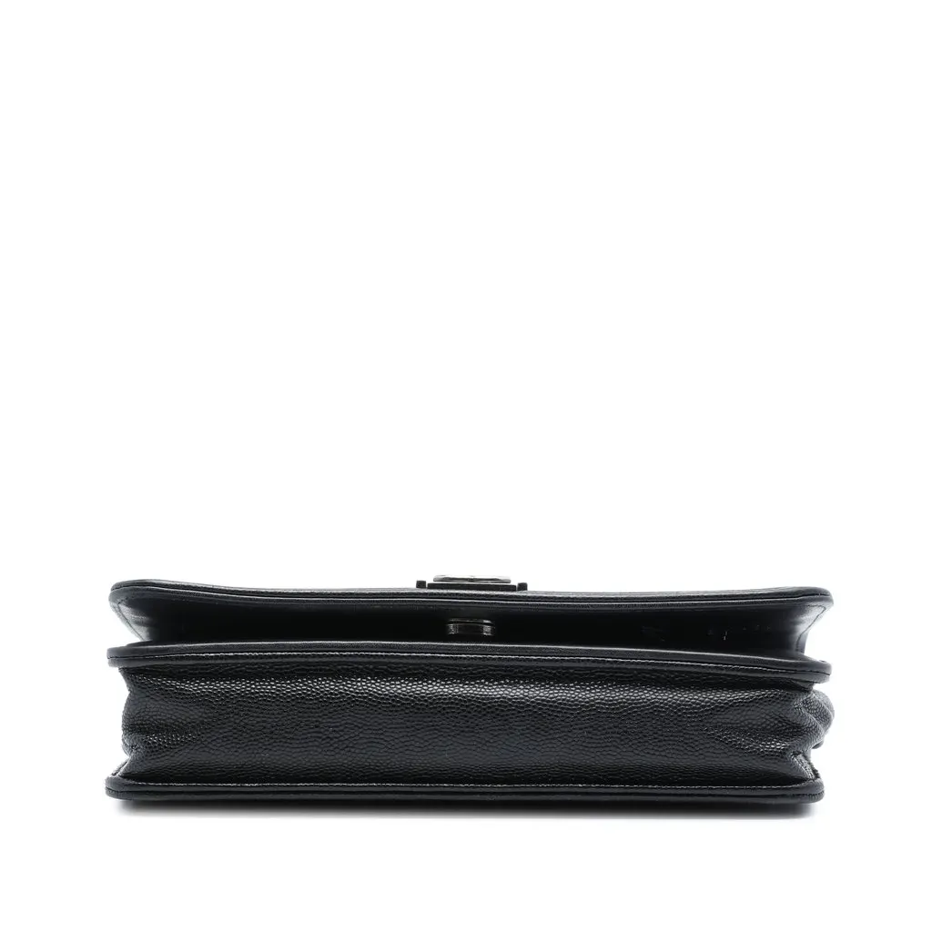Chanel Quilted Caviar Boy Wallet on Chain Black Leather Very good - Inside View