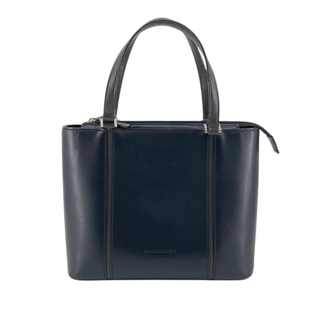 Burberry Leather Handbag Black Leather Good - Front View