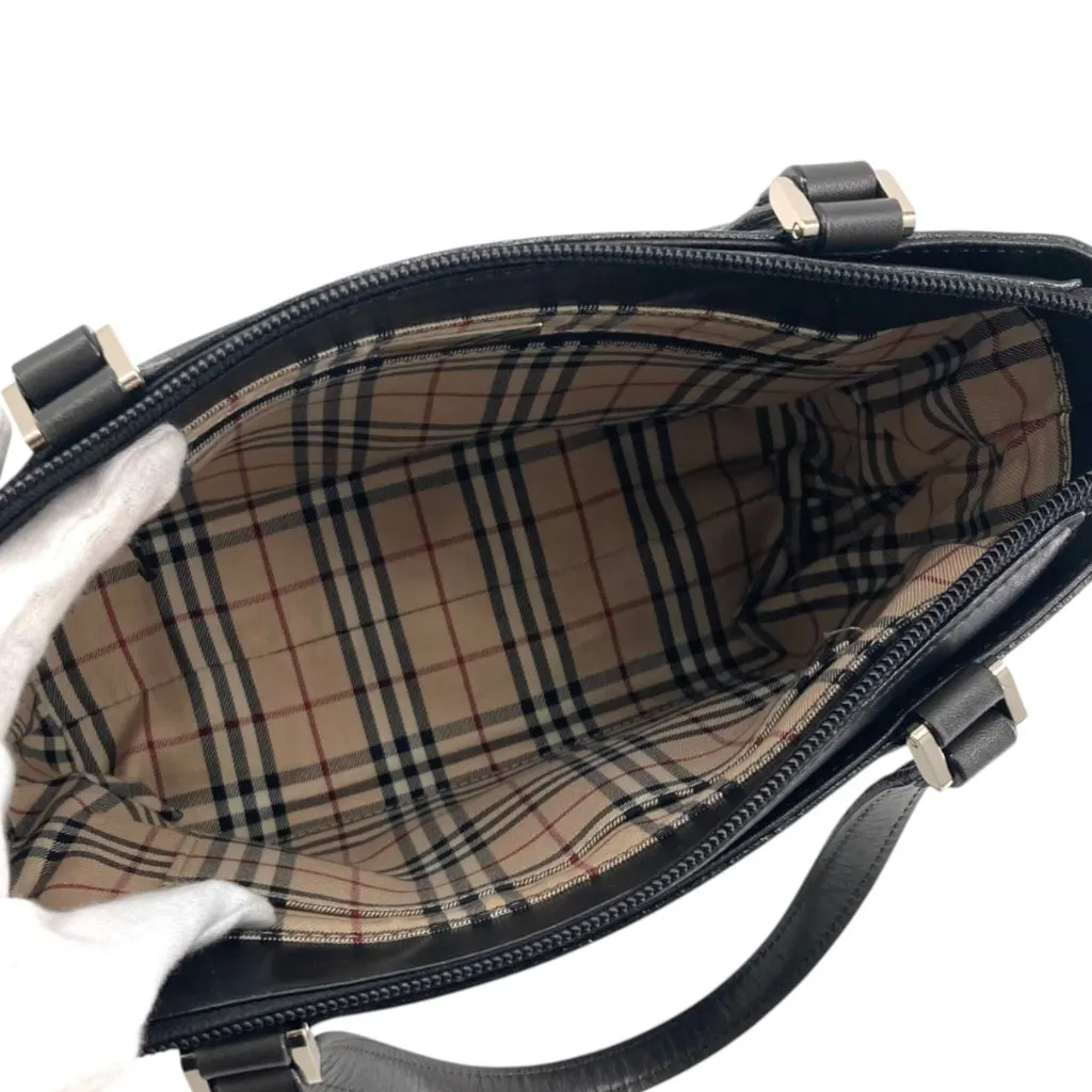 Burberry Leather Handbag Black Leather Good - Box View