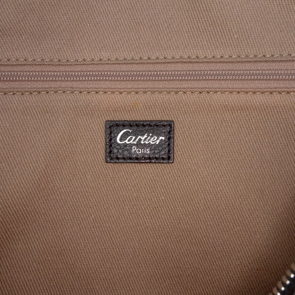 Cartier Grained Calfskin Marcello de Cartier Bowling Bag Black Leather Very good - Box View