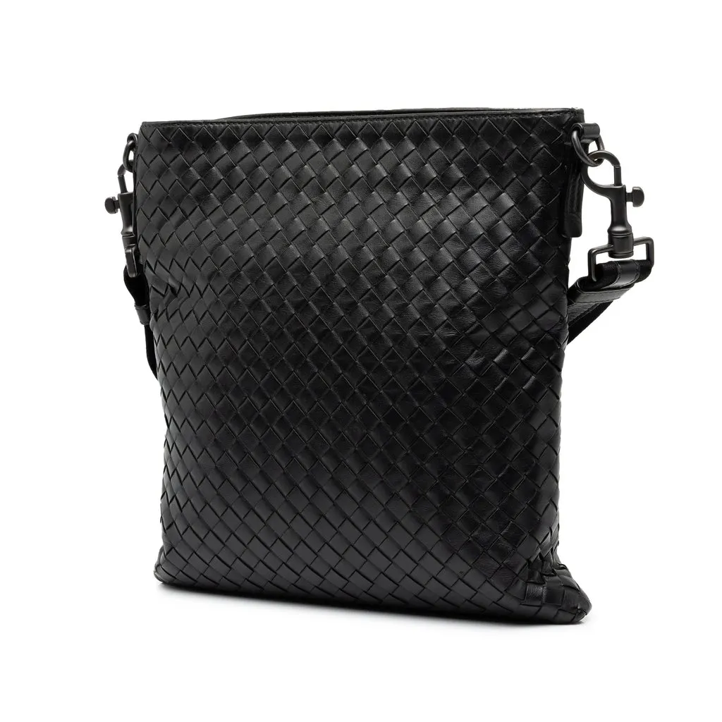 Bottega Veneta Nappa Intrecciato VN Crossbody Black Leather Very good - Back View