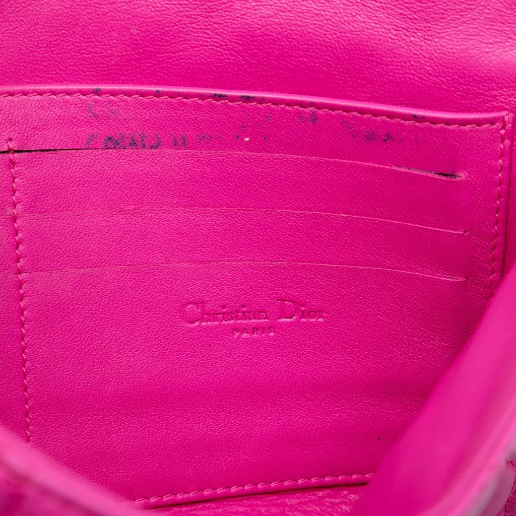 Dior Lambskin Cannage Chain Pochette Pink Leather Very good - Box View