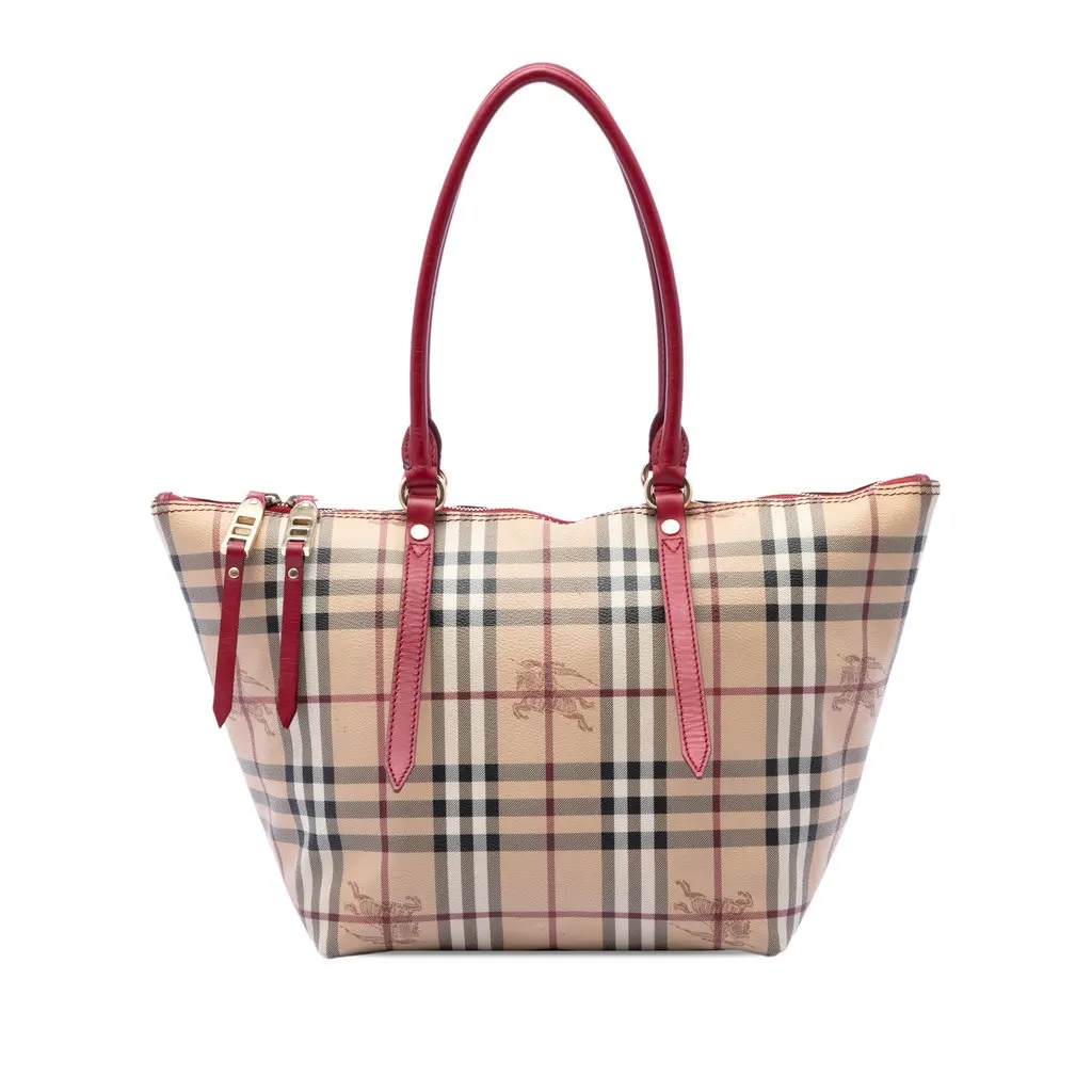 Burberry Small Haymarket Check Coated Canvas Salisbury Tote Beige Very good - Front View