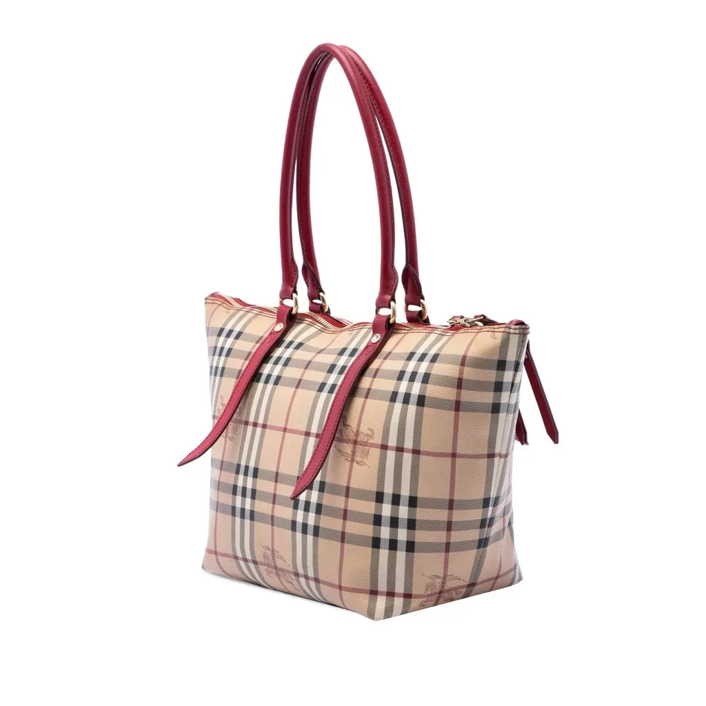 Burberry Small Haymarket Check Coated Canvas Salisbury Tote Beige Very good - Back View
