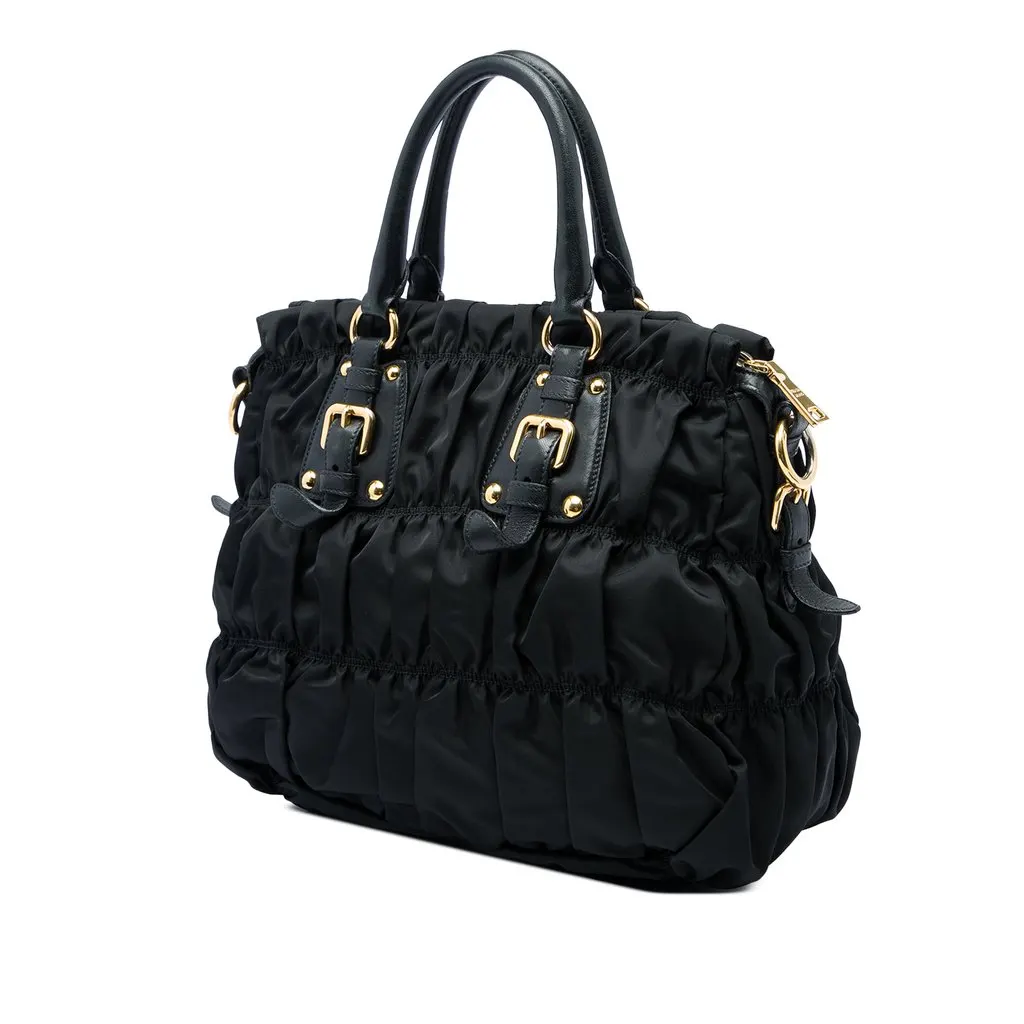 Prada Tessuto Gaufre Satchel Black Polyamide Very good - Back View