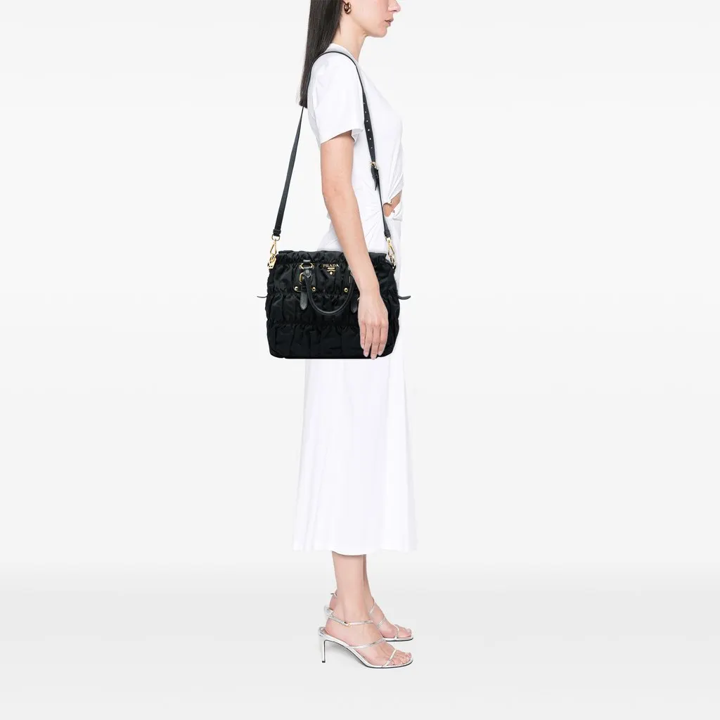 Prada Tessuto Gaufre Satchel Black Polyamide Very good - Box View