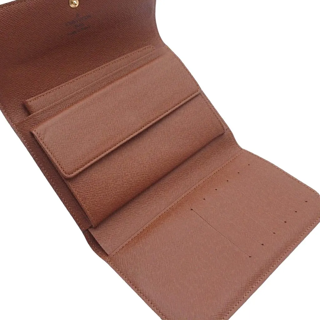 Louis Vuitton Monogram Porte Tresor Etui Papiers Wallet Brown Very good - Model View