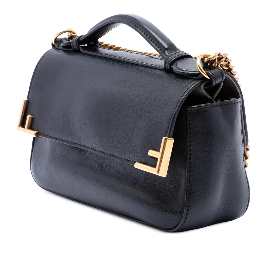 Fendi Vitello Grace and Glazed FF 1974 Double F Satchel Brown Very good - Back View
