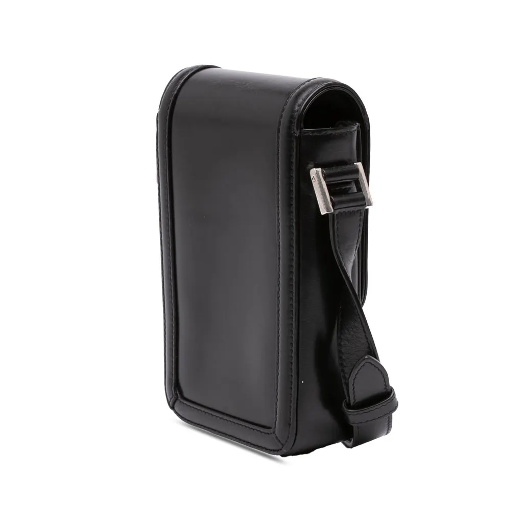 Saint Laurent Mini Calfskin Solferino Phone Case Black Leather Good - Back View