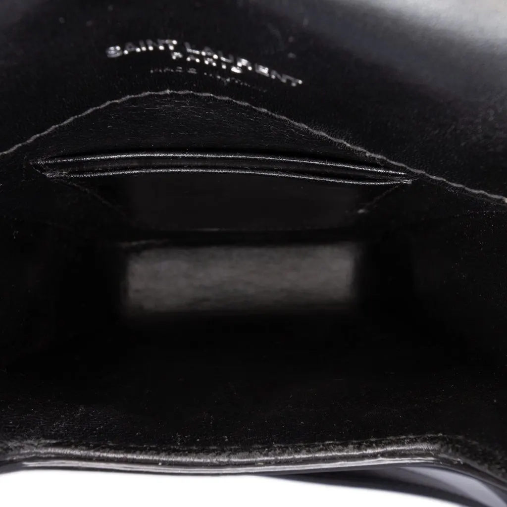 Saint Laurent Mini Calfskin Solferino Phone Case Black Leather Good - Model View
