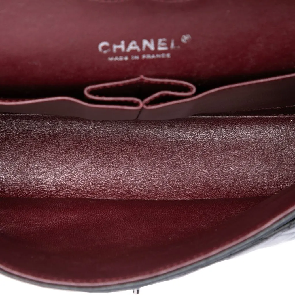 Chanel Medium Classic Lambskin Double Flap Black Leather Very good - Model View