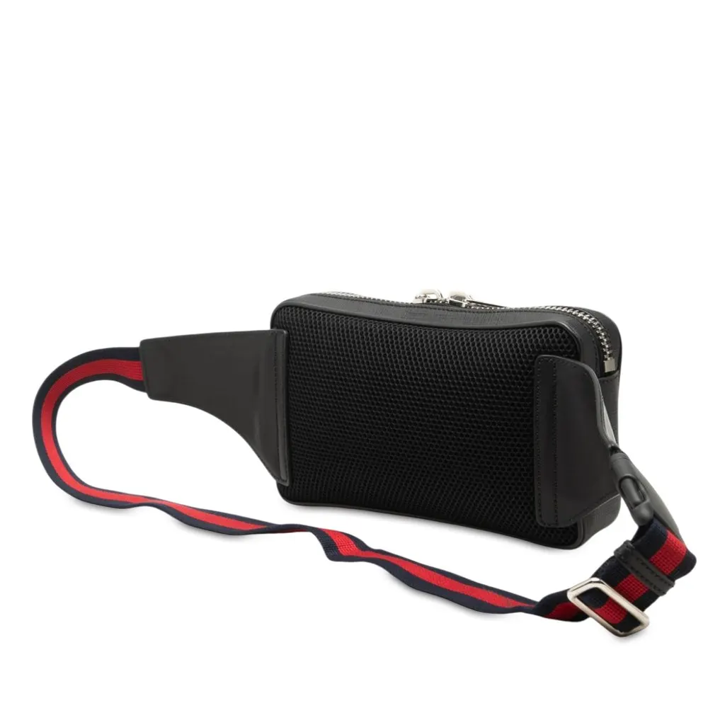 Gucci GG Supreme Web Belt Bag Black Canvas Very good - Back View