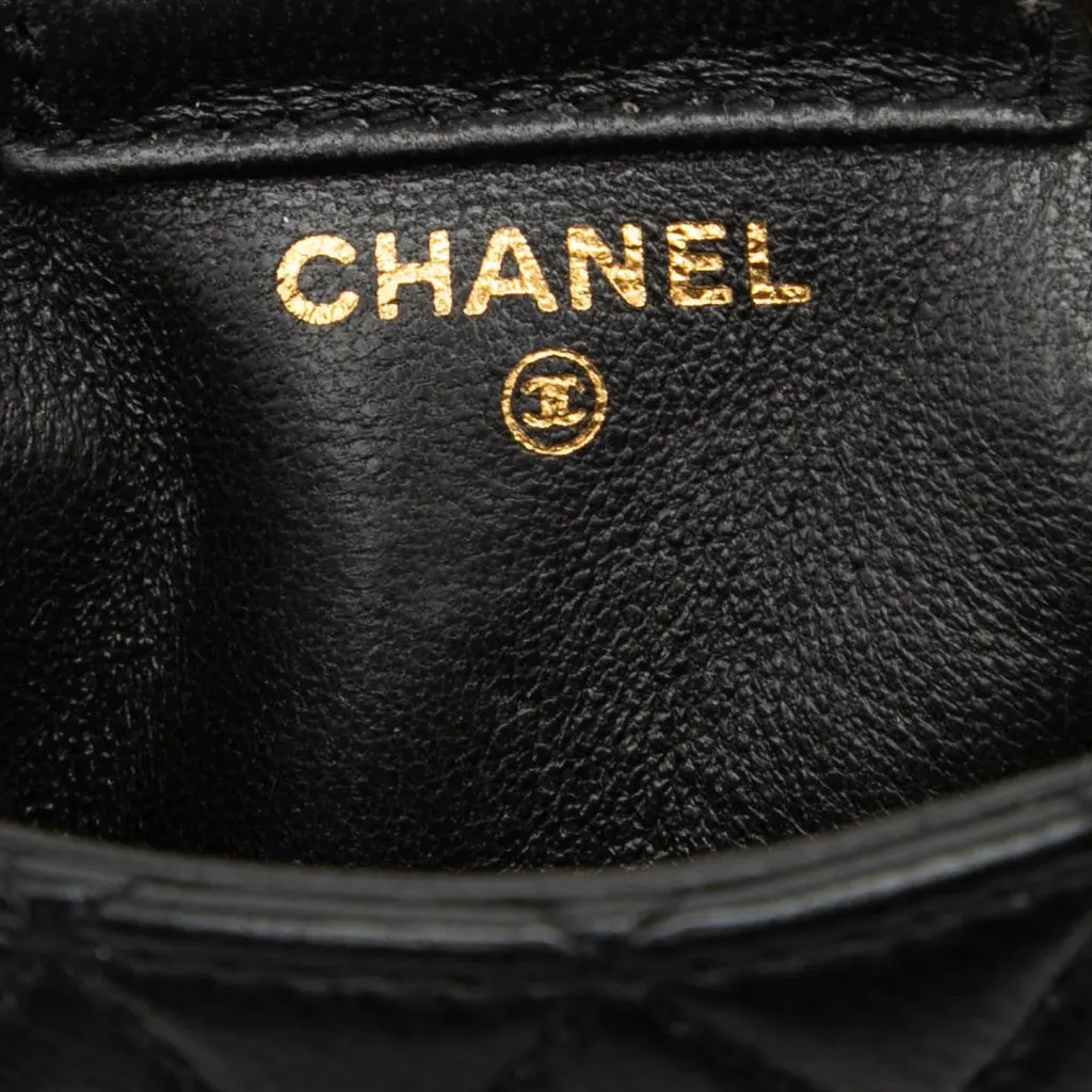 Chanel Micro Quilted Lambskin Single Flap Black Leather Very good - Box View