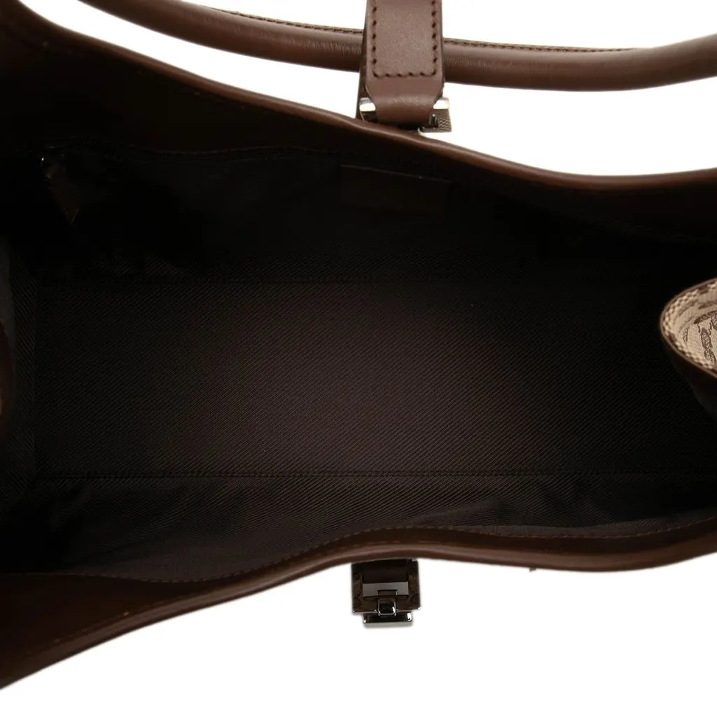 Gucci GG Canvas Jackie Bardot Shoulder Bag Brown Canvas Very good - Model View