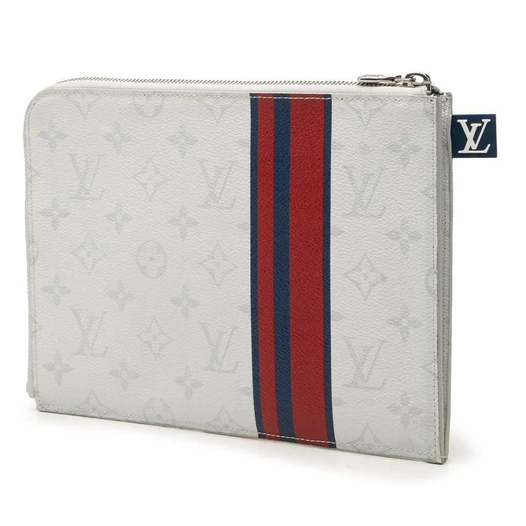 Louis Vuitton Monogram White Pochette Jour PM White Canvas Very good - Back View