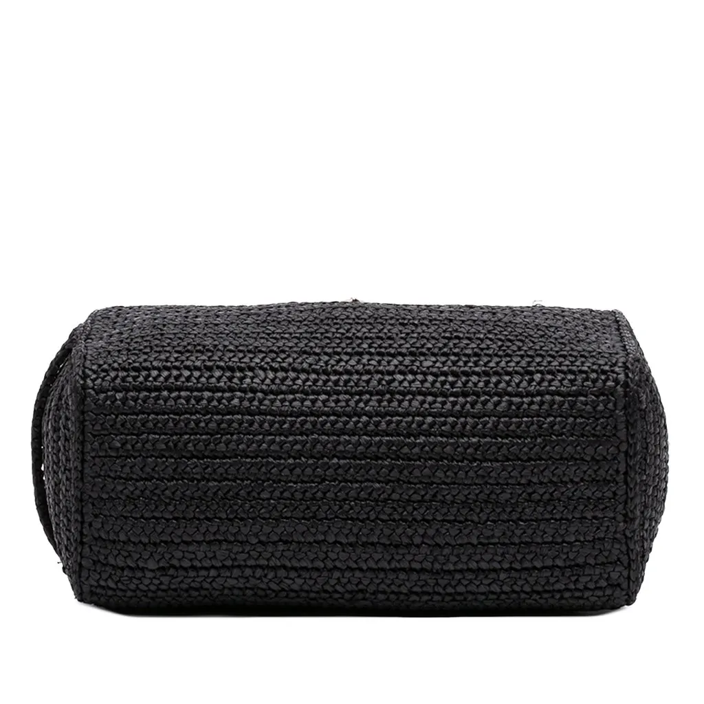 Prada Raffia Effect Crochet Crossbody Black Very good - Inside View