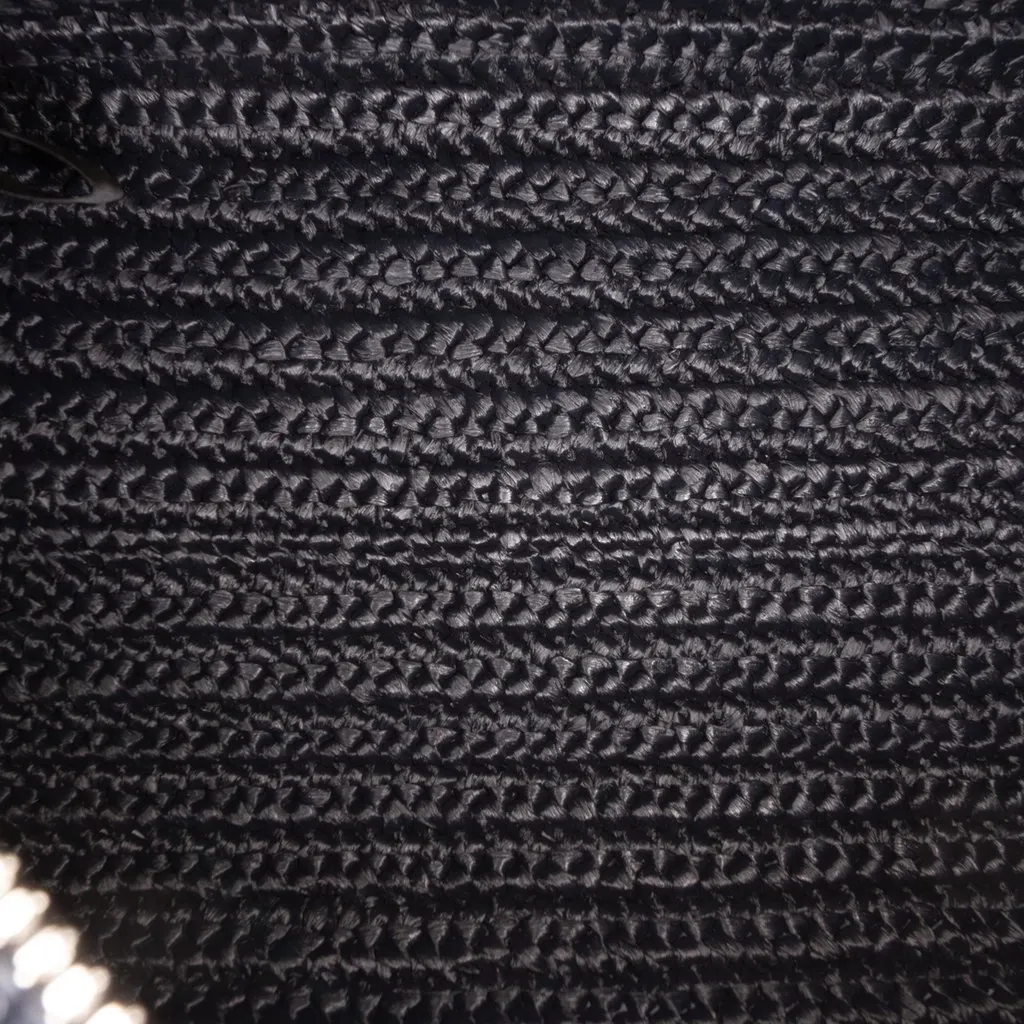 Prada Raffia Effect Crochet Crossbody Black Very good - Model View