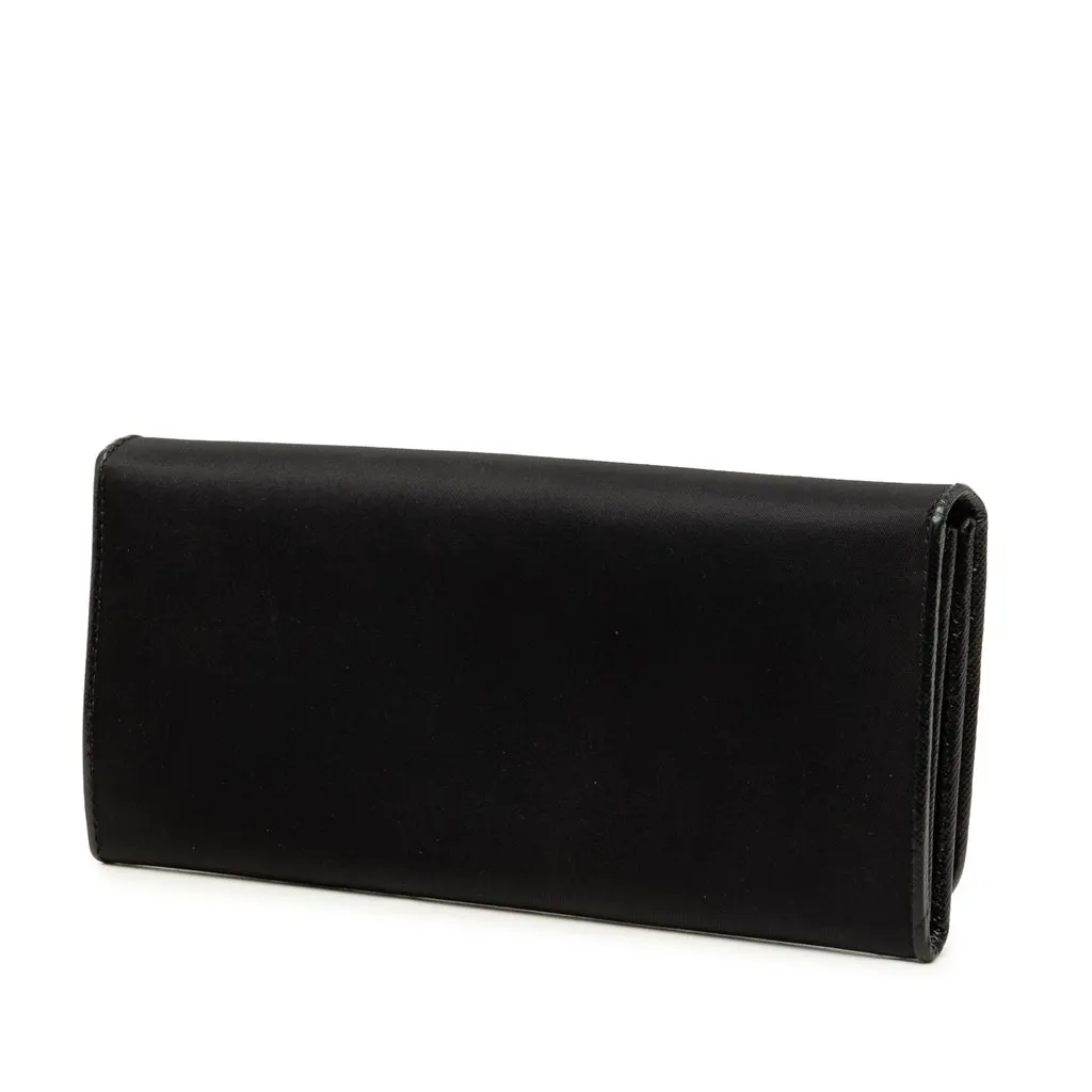 Prada Tessuto Long Wallet Black Polyamide Very good - Back View