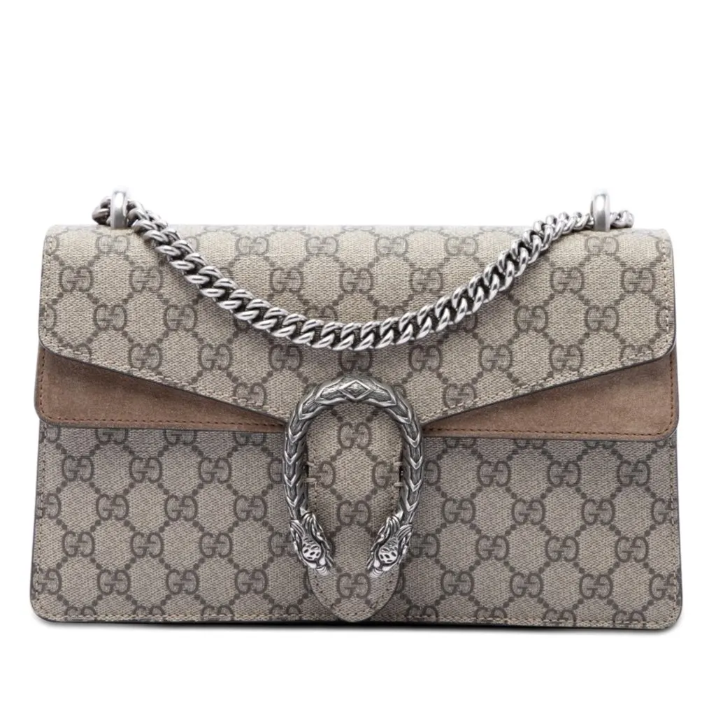 Gucci Medium GG Supreme Dionysus Shoulder Bag Beige Very good - Front View
