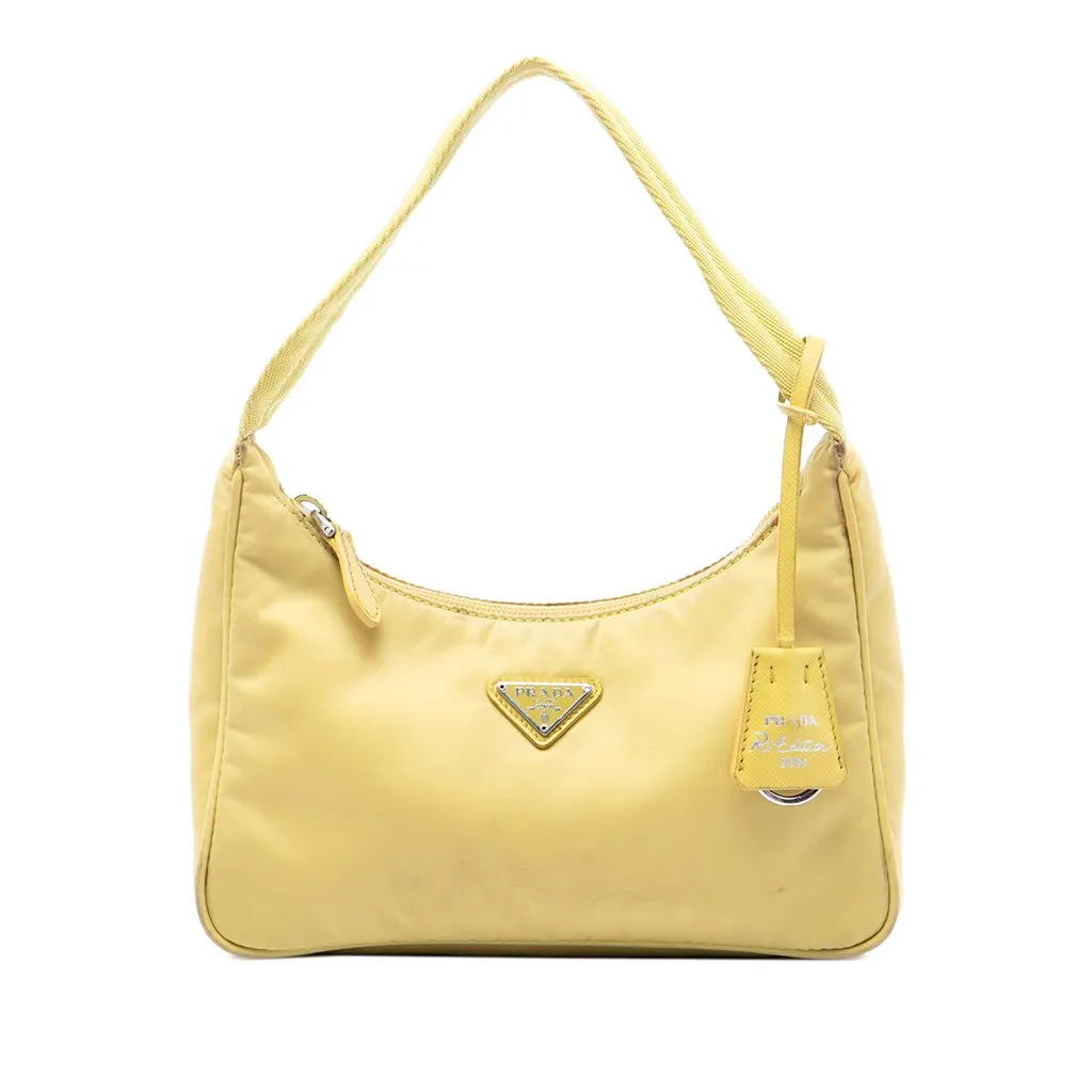 Prada Mini Tessuto Re Edition 2000 Shoulder Bag Yellow Polyamide Very good - Front View