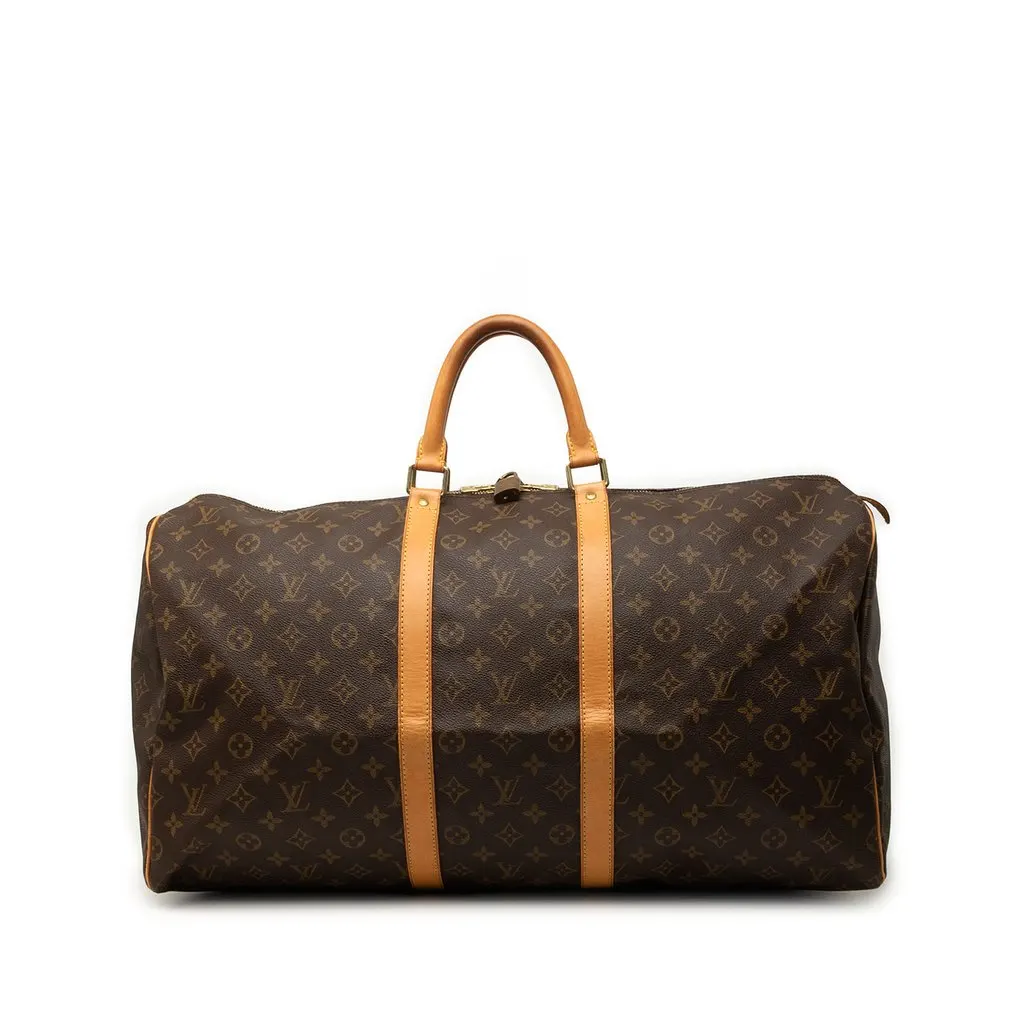 Louis Vuitton Monogram Keepall 55 Brown Canvas Very good - Front View