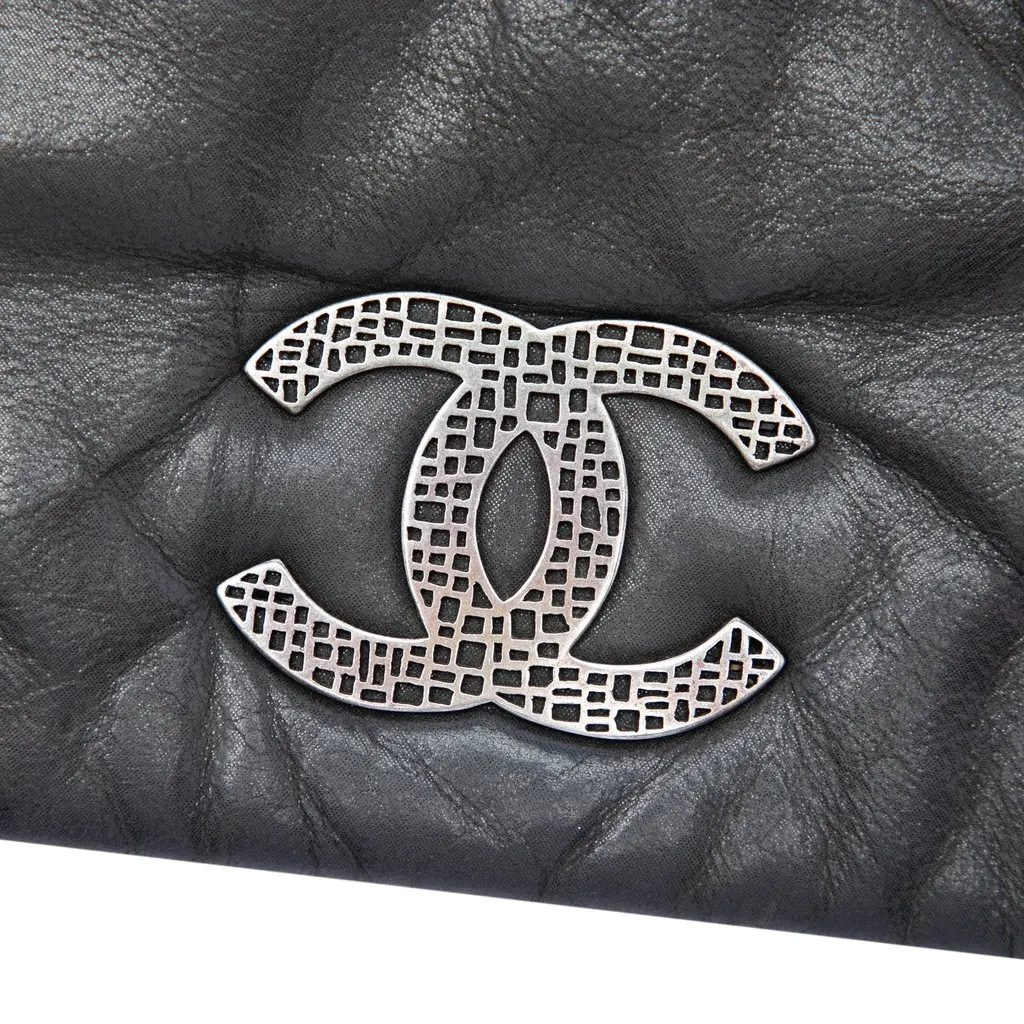 Chanel Iridescent Calfskin Glint Accordion Flap Black Leather Very good - Box View
