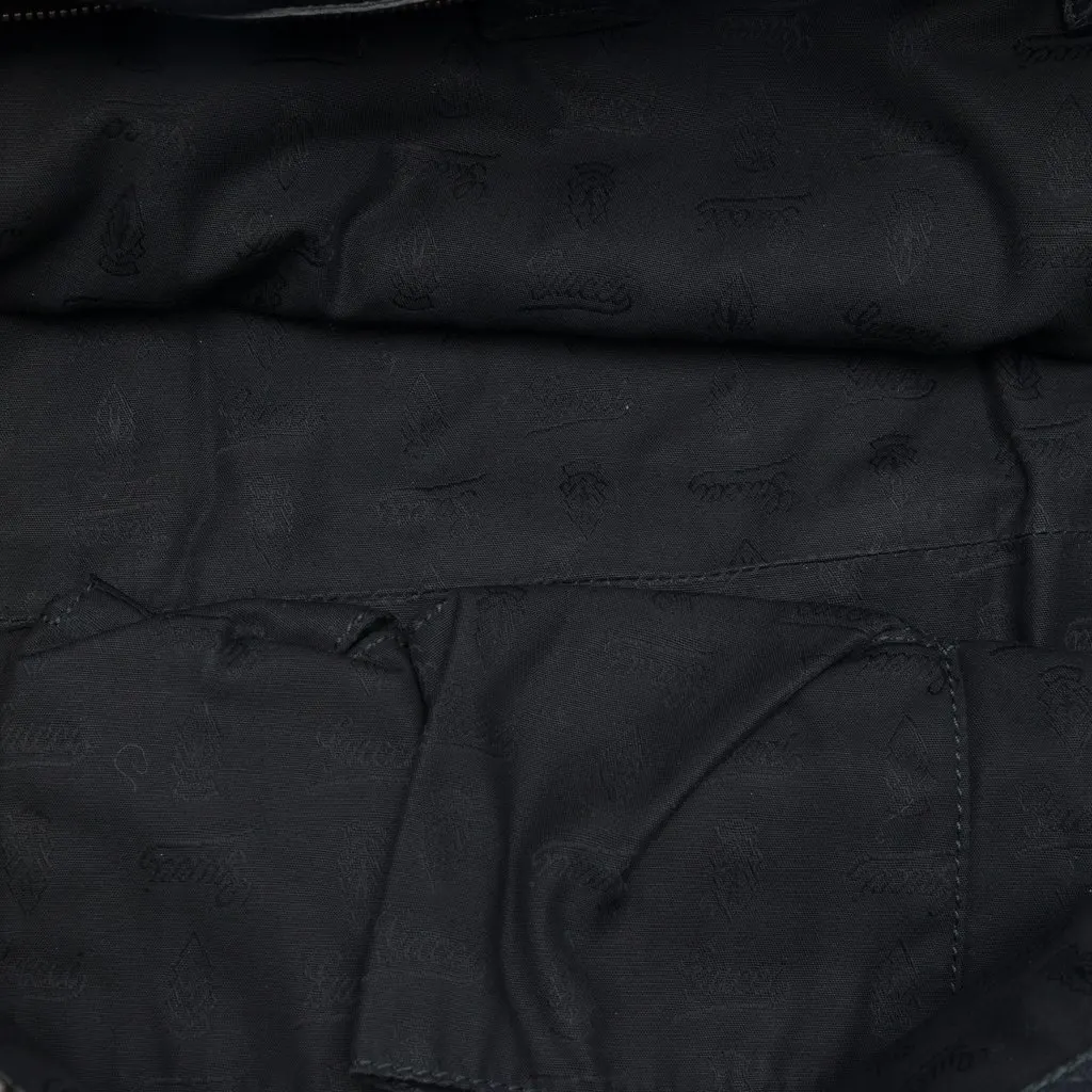 Gucci Medium Calfskin Bamboo Bar Tote Black Leather Good - Model View