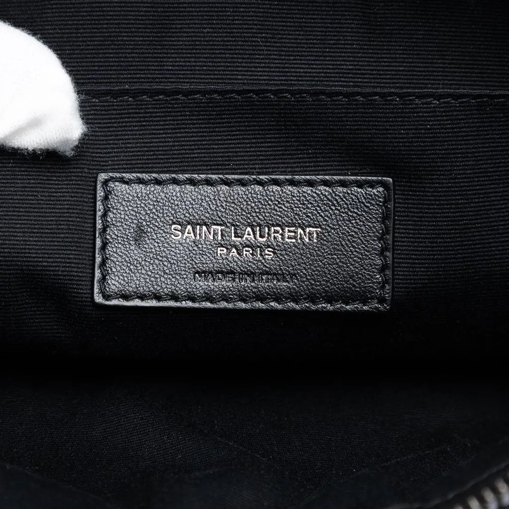 Saint Laurent Canvas Rive Gauche Wristlet Clutch White Very good - Box View